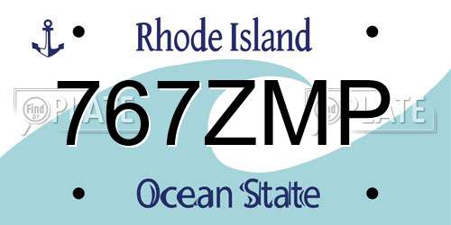 767ZMP Rhode Island License Plate