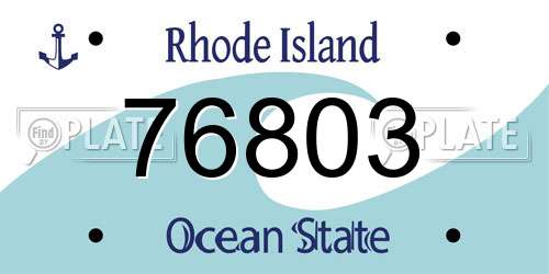76803 Rhode Island License Plate