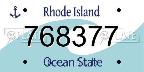 768377 Rhode Island License Plate
