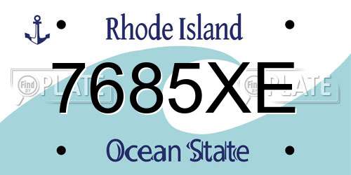 7685XE Rhode Island License Plate