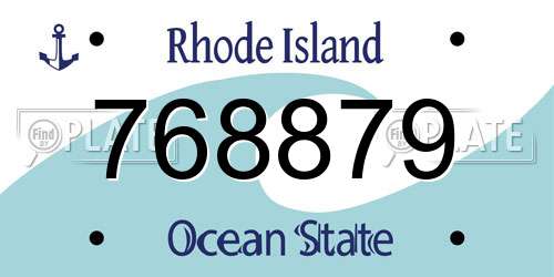 768879 Rhode Island License Plate