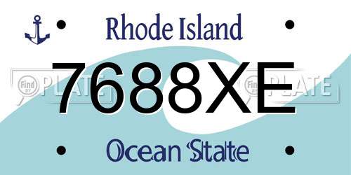 7688XE Rhode Island License Plate
