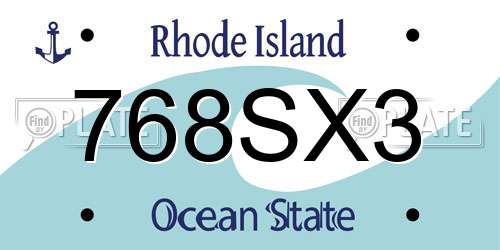 768SX3 Rhode Island License Plate