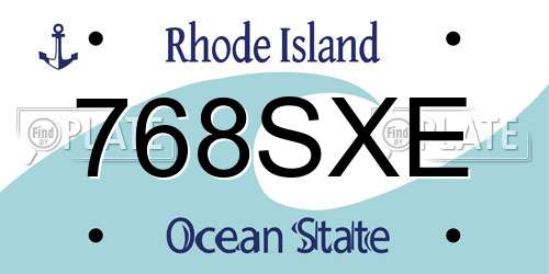 768SXE Rhode Island License Plate