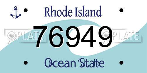 76949 Rhode Island License Plate