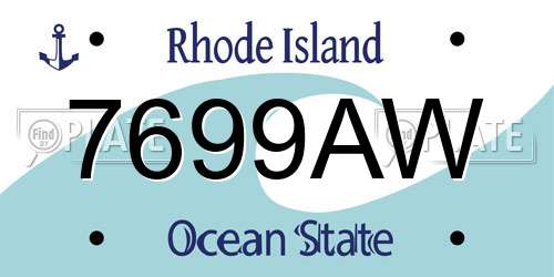7699AW Rhode Island License Plate