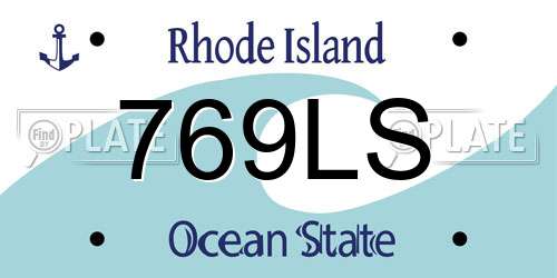 769LS Rhode Island License Plate