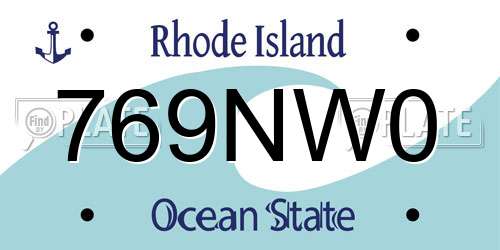 769NW0 Rhode Island License Plate