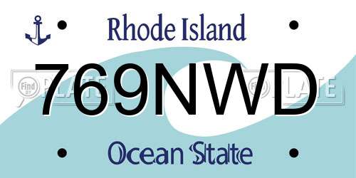 769NWD Rhode Island License Plate