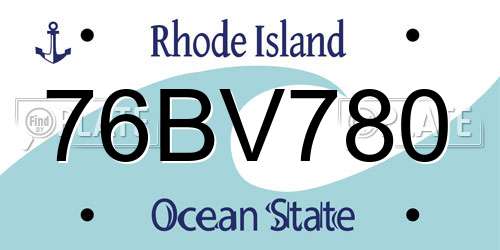 76BV780 Rhode Island License Plate