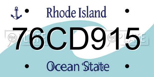76CD915 Rhode Island License Plate