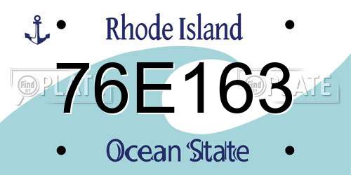 76E163 Rhode Island License Plate