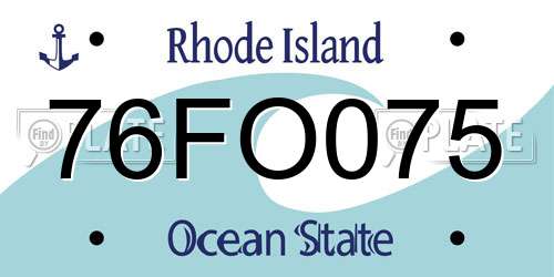 76FO075 Rhode Island License Plate