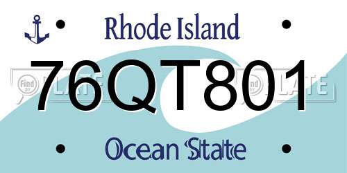 76QT801 Rhode Island License Plate