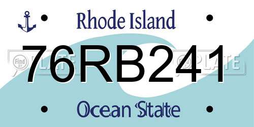 76RB241 Rhode Island License Plate