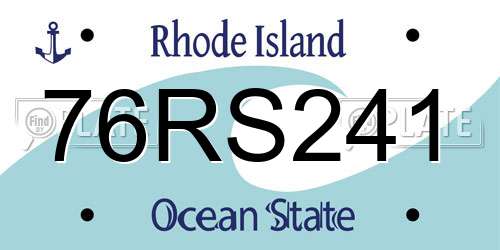 76RS241 Rhode Island License Plate