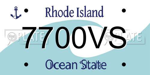 7700VS Rhode Island License Plate