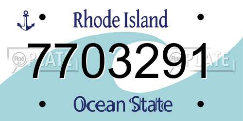 7703291 Rhode Island License Plate