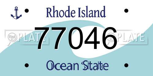 77046 Rhode Island License Plate