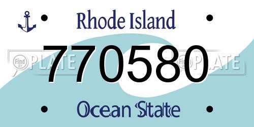 770580 Rhode Island License Plate