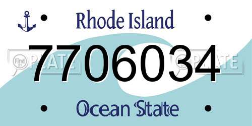 7706034 Rhode Island License Plate