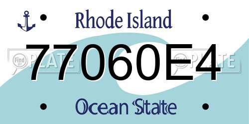 77060E4 Rhode Island License Plate