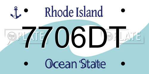 7706DT Rhode Island License Plate