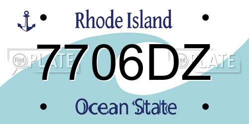 7706DZ Rhode Island License Plate