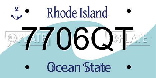 7706QT Rhode Island License Plate