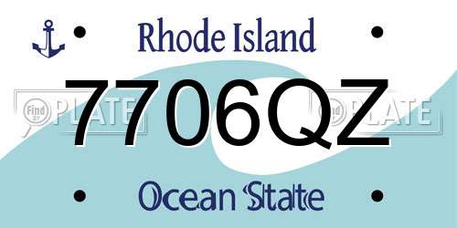 7706QZ Rhode Island License Plate