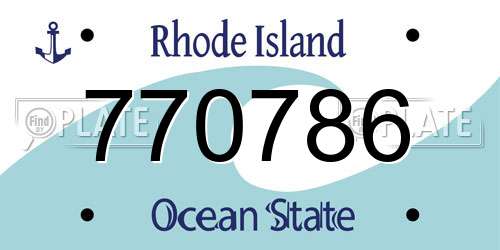 770786 Rhode Island License Plate