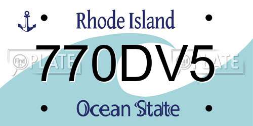 770DV5 Rhode Island License Plate