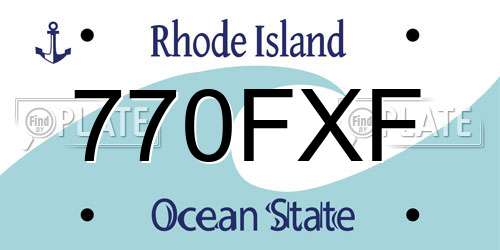 770FXF Rhode Island License Plate