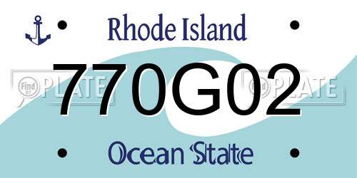 770G02 Rhode Island License Plate