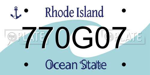 770G07 Rhode Island License Plate