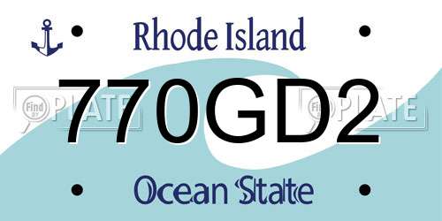 770GD2 Rhode Island License Plate