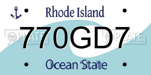 770GD7 Rhode Island License Plate