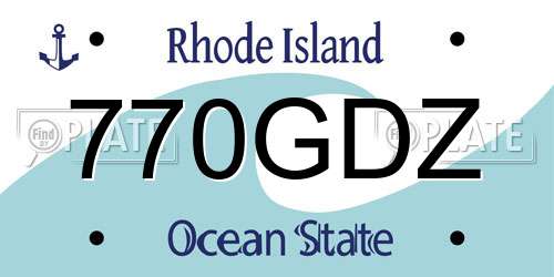 770GDZ Rhode Island License Plate