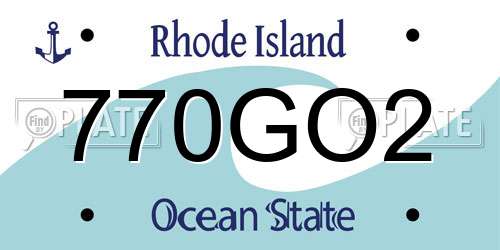 770GO2 Rhode Island License Plate