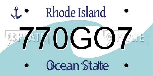 770GO7 Rhode Island License Plate