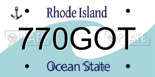 770GOT Rhode Island License Plate