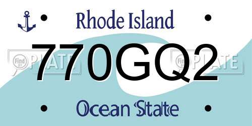 770GQ2 Rhode Island License Plate