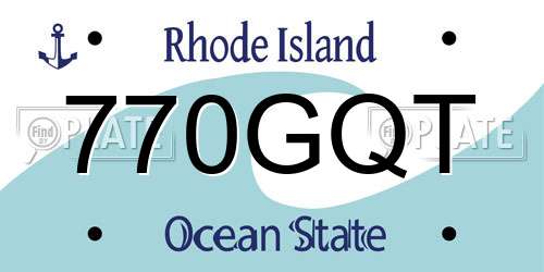 770GQT Rhode Island License Plate