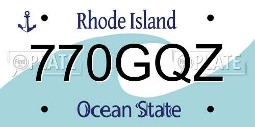 770GQZ Rhode Island License Plate