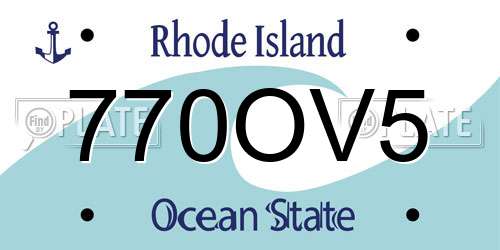770OV5 Rhode Island License Plate