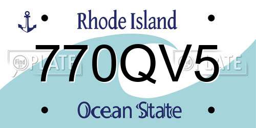 770QV5 Rhode Island License Plate