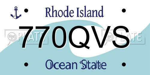 770QVS Rhode Island License Plate