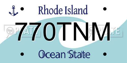 770TNM Rhode Island License Plate