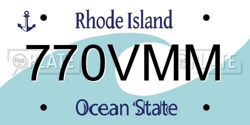 770VMM Rhode Island License Plate