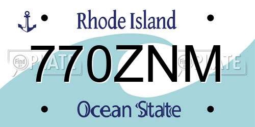 770ZNM Rhode Island License Plate